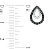 Thumbnail Image 2 of 0.32 CT. T.W. Enhanced Black and White Diamond Teardrop Outline Stud Earrings in Sterling Silver