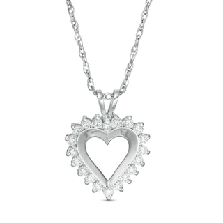 0.25 CT. T.W. Diamond Heart Pendant in 10K White Gold