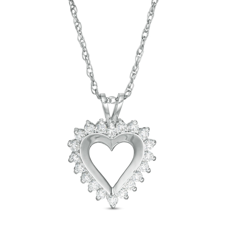 0.25 CT. T.W. Diamond Heart Pendant in 10K White Gold|Peoples Jewellers