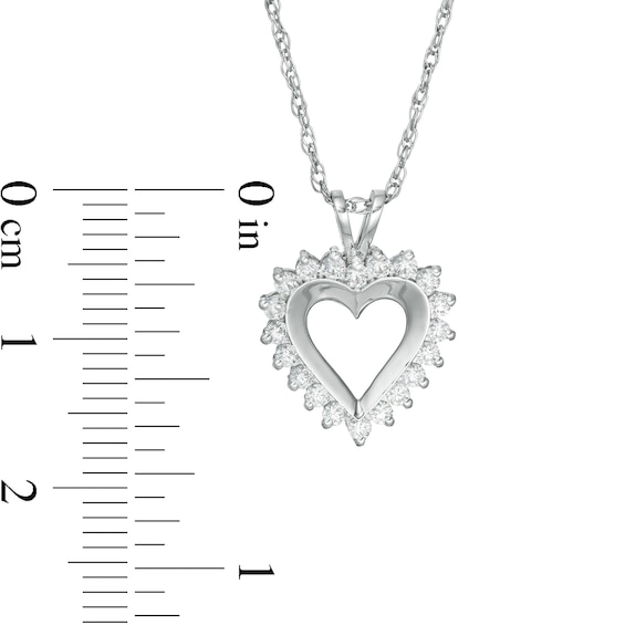 0.25 CT. T.W. Diamond Heart Pendant in 10K White Gold