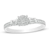 0.115 CT. T.W. Diamond Frame Collar Promise Ring in Sterling Silver