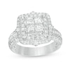 1.65 CT. T.W. Quad Princess-Cut Diamond Double Frame Engagement Ring in 14K White Gold