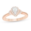 Thumbnail Image 0 of 0.40 CT. T.W. Composite Diamond Pear-Shaped Frame Collar Engagement Ring in 10K Rose Gold