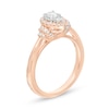 Thumbnail Image 2 of 0.40 CT. T.W. Composite Diamond Pear-Shaped Frame Collar Engagement Ring in 10K Rose Gold