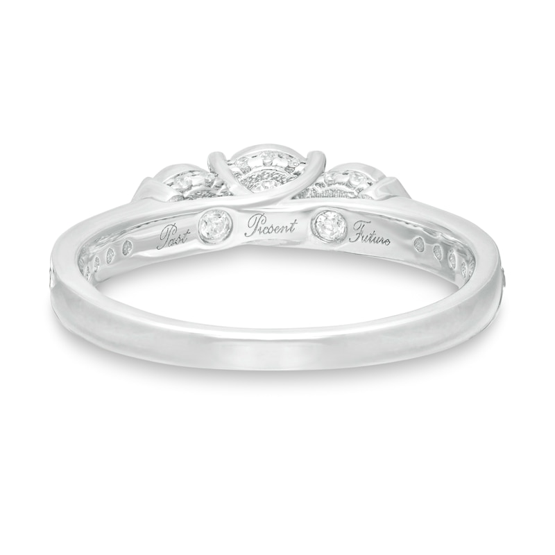 Main Image 4 of 0.45 CT. T.W. Diamond Past Present Future® Engagement Ring in 10K White Gold