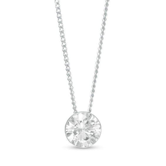 0.70 CT. Diamond Solitaire Pendant in 14K White Gold