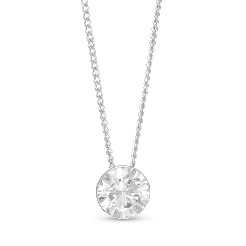 0.70 CT. Diamond Solitaire Pendant in 14K White Gold