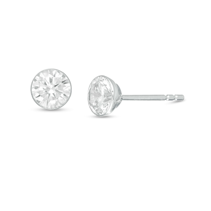 Main Image 1 of 0.40 CT. T.W. Diamond Solitaire Stud Earrings in 14K White Gold