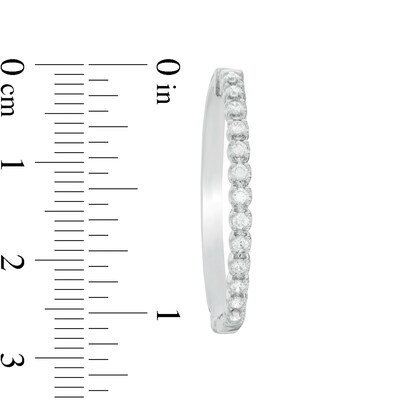 0.50 CT. T.W. Diamond Hoop Earrings in 10K White Gold