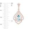 EFFY™ Collection Pear-Shaped Aquamarine and 0.53 CT. T.W. Diamond Drop Earrings in 14K Rose Gold