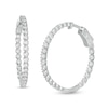 Thumbnail Image 0 of Marilyn Monroe™ Collection 1.00 CT. T.W. Journey Diamond Inside-Out Hoop Earrings in 10K White Gold