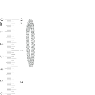 Marilyn Monroe™ Collection 1.00 CT. T.W. Journey Diamond Inside-Out Hoop Earrings in 10K White Gold