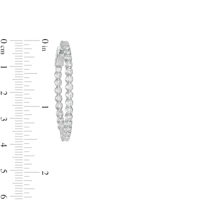 Marilyn Monroe™ Collection 1.00 CT. T.W. Journey Diamond Inside-Out Hoop Earrings in 10K White Gold