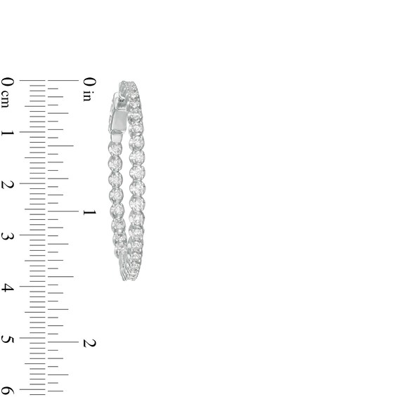 Marilyn Monroe™ Collection 1.00 CT. T.W. Journey Diamond Inside-Out Hoop Earrings in 10K White Gold