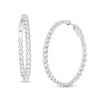 Marilyn Monroe™ Collection 2.00 CT. T.W. Journey Diamond Inside-Out Hoop Earrings in 10K White Gold