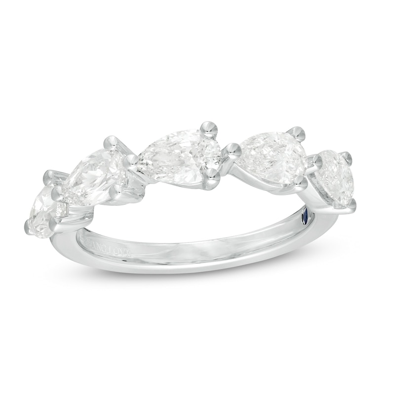 Vera Wang Love Collection 1.45 CT. T.W. Certified Pear-Shaped Diamond Anniversary Band in 14K White Gold (I/SI2)|Peoples Jewellers