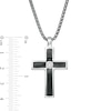 Thumbnail Image 2 of Vera Wang Men 0.145 CT. Diamond Solitaire Black Enamel Cross Pendant in Sterling Silver with Black Rhodium - 22"