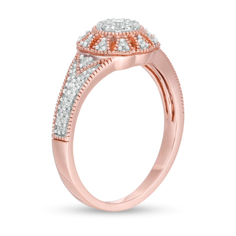 0.23 CT. T.W. Composite Diamond Vintage-Style Ring in 10K Rose Gold|Peoples Jewellers