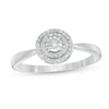 Thumbnail Image 0 of 0.145 CT. T.W. Diamond Double Frame Promise Ring in Sterling Silver