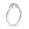 Thumbnail Image 2 of 0.145 CT. T.W. Composite Diamond Oval Frame Heart-Sides Promise Ring in 10K White Gold