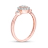 Thumbnail Image 2 of 0.145 CT. T.W. Composite Diamond Oval Frame Heart-Sides Promise Ring in 10K Rose Gold