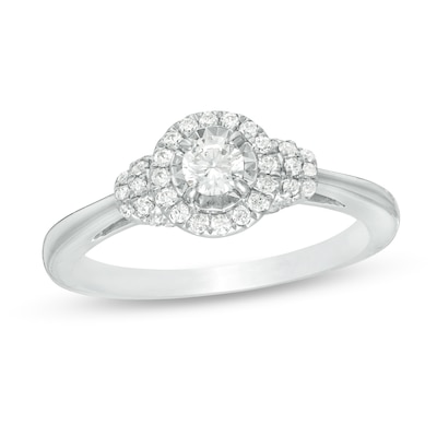 0.40 CT. T.W. Diamond Frame Engagement Ring in 10K White Gold