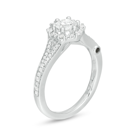 Marilyn Monroe™ Collection 0.69 CT. T.W. Diamond Hexagonal Frame Art Deco Engagement Ring in 14K White Gold