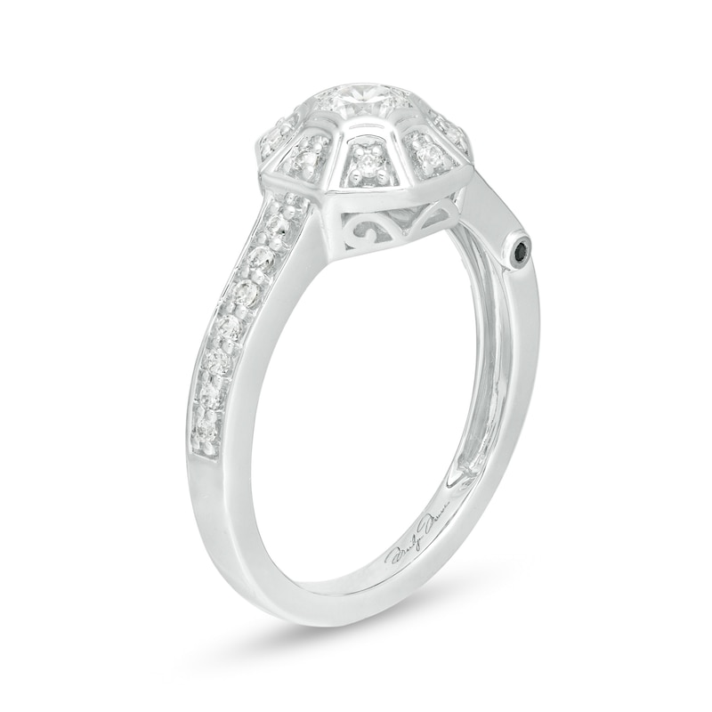 Marilyn Monroe™ Collection 0.45 CT. T.W. Diamond Octagonal Frame Art Deco Engagement Ring in 14K White Gold|Peoples Jewellers