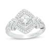 Marilyn Monroe™ Collection 0.95 CT. T.W. Princess-Cut Diamond Frame Vintage-Style Engagement Ring in 14K White Gold