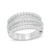 Marilyn Monroe™ Collection 0.95 CT. T.W. Diamond Multi-Row Anniversary Ring in 14K White Gold