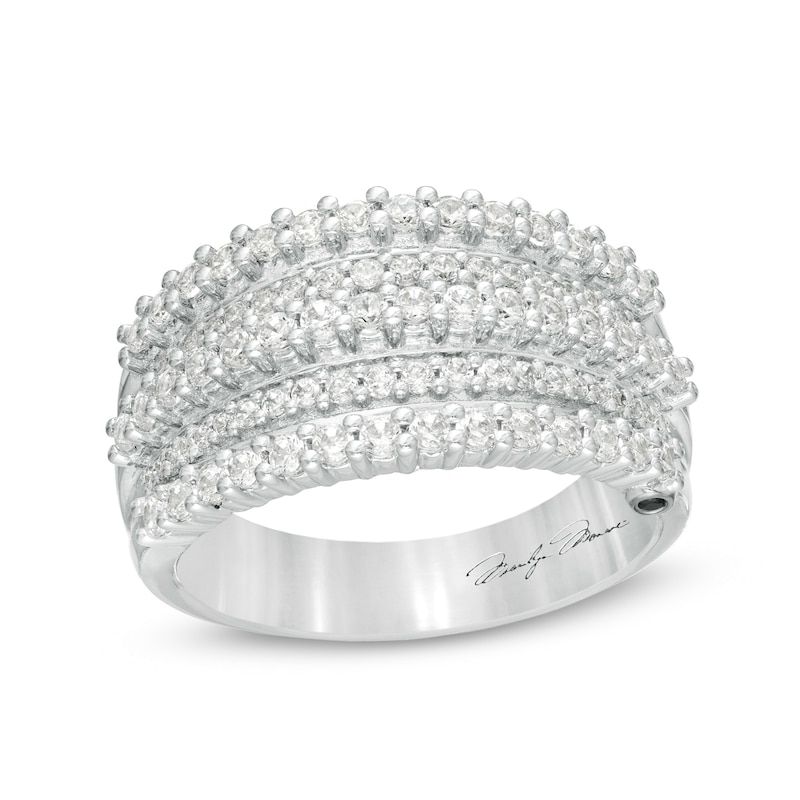 Marilyn Monroe™ Collection 0.95 CT. T.W. Diamond Multi-Row Anniversary Ring in 14K White Gold|Peoples Jewellers