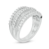 Marilyn Monroe™ Collection 0.95 CT. T.W. Diamond Multi-Row Anniversary Ring in 14K White Gold