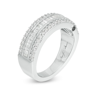 Marilyn Monroe™ Collection 0.69 CT. T.W. Diamond Multi-Row Anniversary Band in 14K White Gold