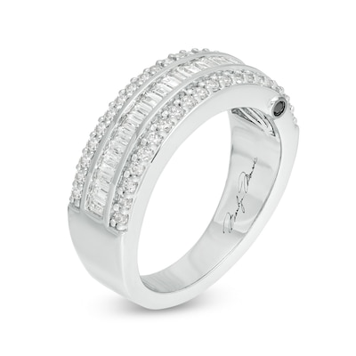 Marilyn Monroe™ Collection 0.69 CT. T.W. Diamond Multi-Row Anniversary Band in 14K White Gold