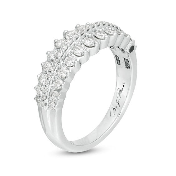 Marilyn Monroe™ Collection 0.69 CT. T.W. Diamond Scallop-Edge Anniversary Band in 14K White Gold