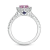 Vera Wang Love Collection Certified Pear-Shaped Pink Sapphire and 0.95 CT. T.W. Diamond Engagement Ring in 14K White Gold