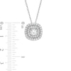 5.0 mm Lab-Created White Sapphire Double Cushion Frame Pendant in Sterling Silver