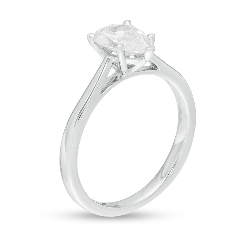 1.00 CT. Certified Pear-Shaped Diamond Solitaire Engagement Ring in 14K White Gold (K/I3)|Peoples Jewellers
