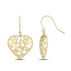 Thumbnail Image 1 of Vine Cut-Out Heart Drop Earrings in 10K Gold