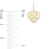 Vine Cut-Out Heart Drop Earrings in 10K Gold