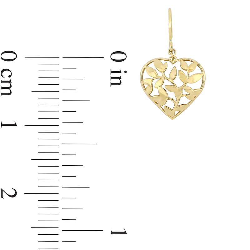 Vine Cut-Out Heart Drop Earrings in 10K Gold|Peoples Jewellers