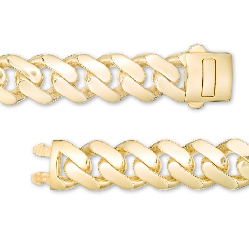 Men's 13.5mm Cuban Curb Chain Bracelet in Hollow 14K Gold - 8.5"|Peoples Jewellers