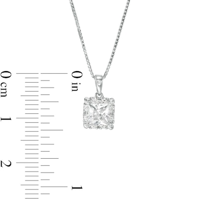 CT. T.W. Certified Canadian Princess-Cut Diamond Frame Pendant in 14K White Gold (I/I2