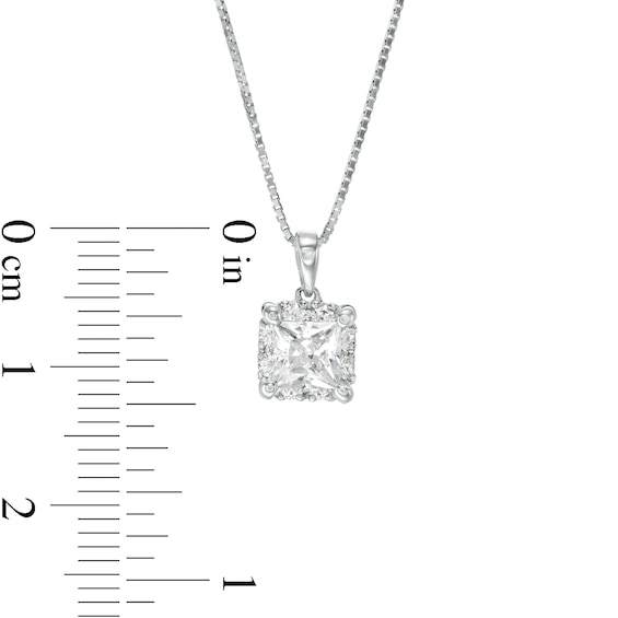 CT. T.W. Certified Canadian Princess-Cut Diamond Frame Pendant in 14K White Gold (I/I2