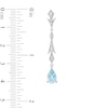 Enchanted Disney Elsa Pear-Shaped Aquamarine and 0.145 CT. T.W. Diamond Frost Drop Earrings in Sterling Silver