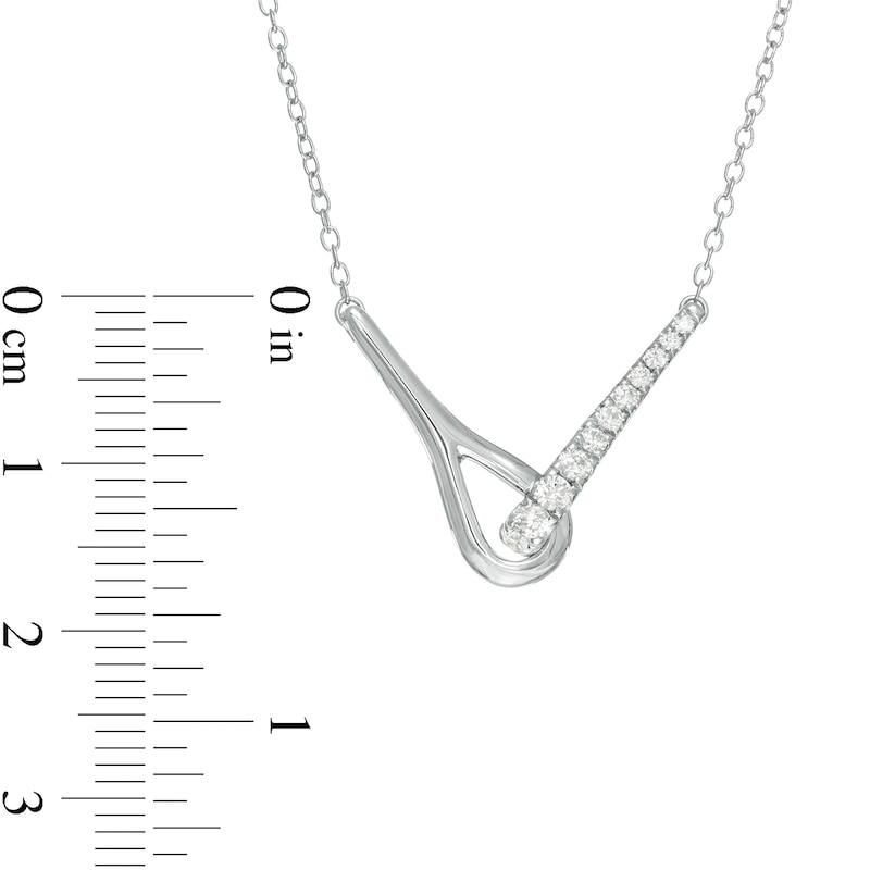 Main Image 3 of Love + Be Loved 0.25 CT. T.W. Diamond Loop Necklace in Sterling Silver