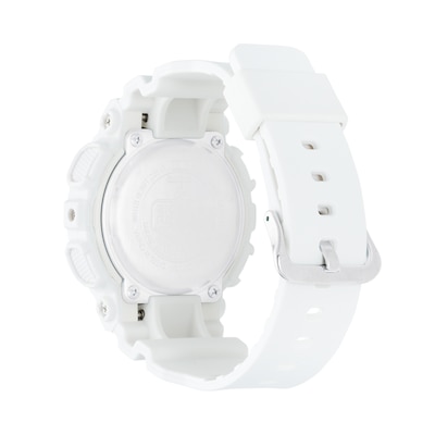 Ladies' Casio G-Shock White Resin Strap Watch with Rose-Tone Dial (Model: GMAS120MF-7A2)