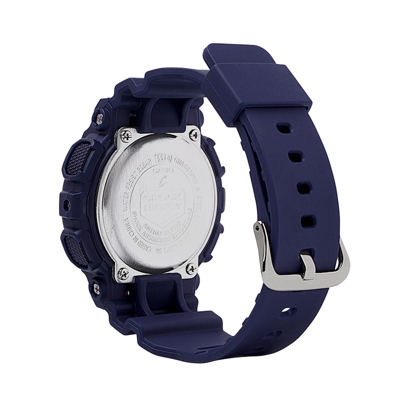 Ladies' Casio G-Shock Blue Resin Strap Watch with Rose-Tone Dial (Model: GMAS120MF-2A2)|Peoples Jewellers