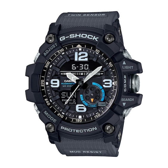 Men's Casio G-Shock Master of G Black Resin Strap Watch with Black Dial (Model: GG1000-1A8)