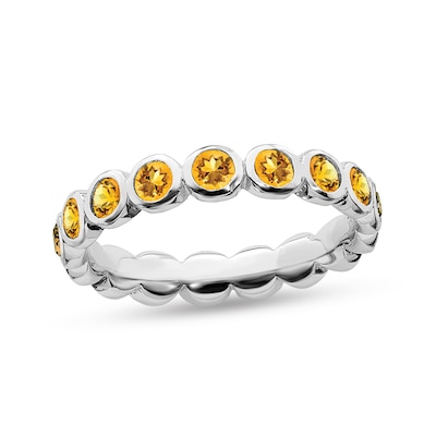 Stackable Expressions™ Yellow Crystal November Birthstone Eternity Band in Sterling Silver